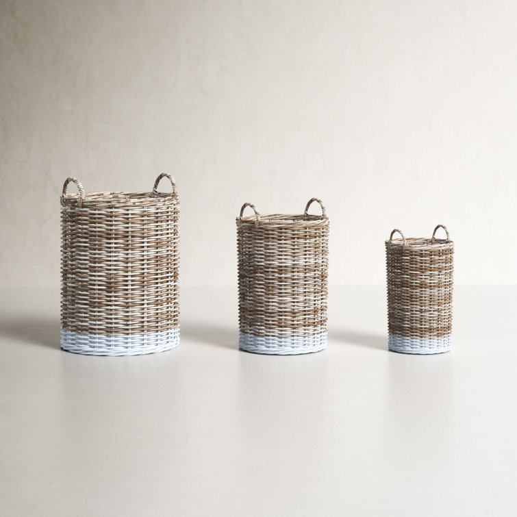 3 Piece Wicker/Rattan Basket Set Birch Lane